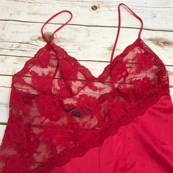Vintage Red Lace Bob Mackie Snap-crotch Teddie - Picture 2 of 9
